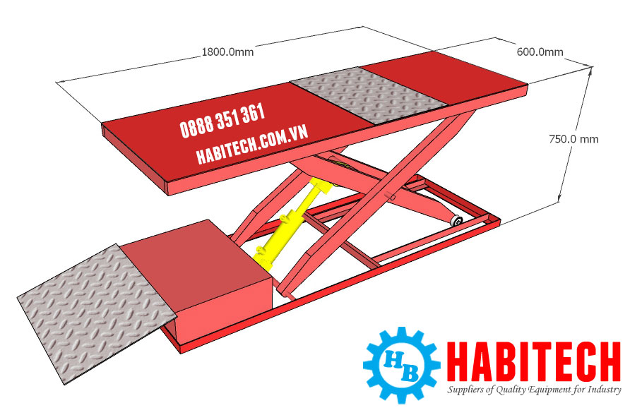 Kích thước bàn nâng xe máy Habitech